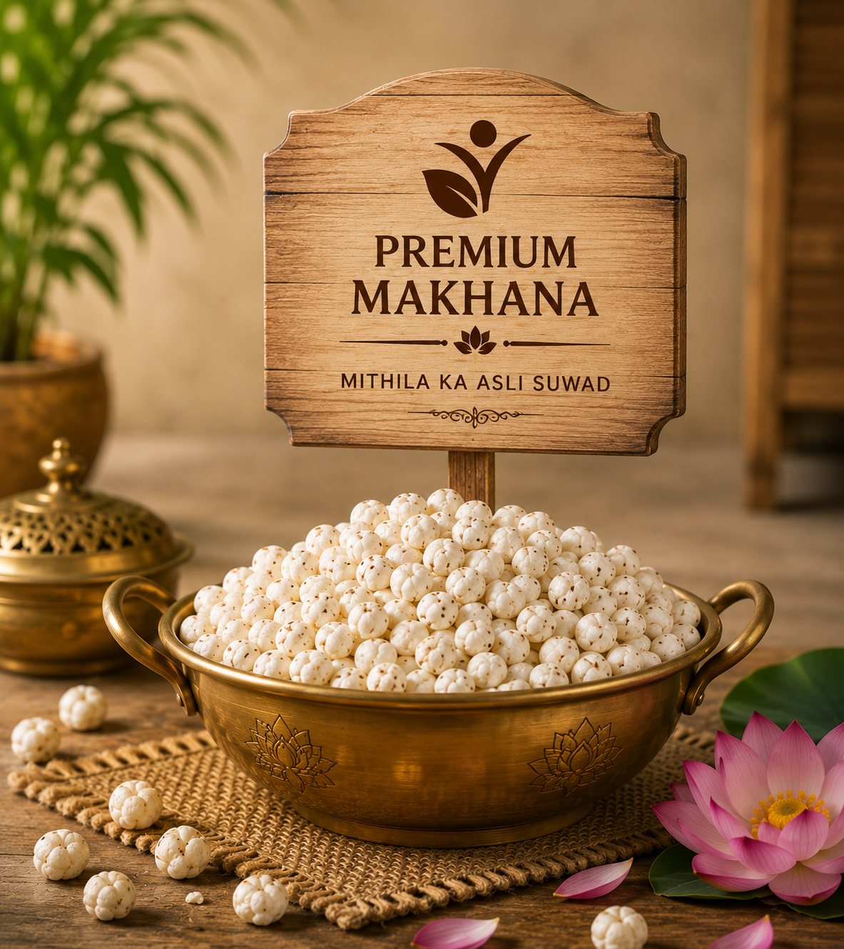 Premium Makhana 1kg| Natural Handpicked (By Tirhut Treats)